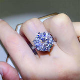 10 Carat Blue Moissanite Silver Ring | Luxury Jewelry